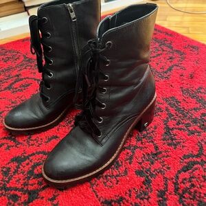 Coach black feminine dressy combat boots